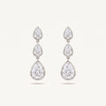 Graduated Pear Diamond Drop Earrings bezel-set pears in white gold
