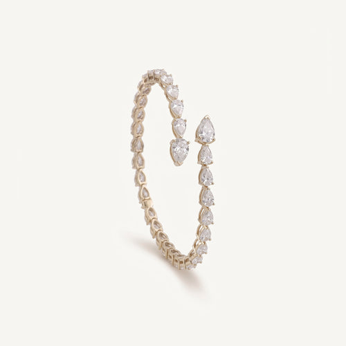 Leah's Open Bangle pear diamond open bangle in 14k gold