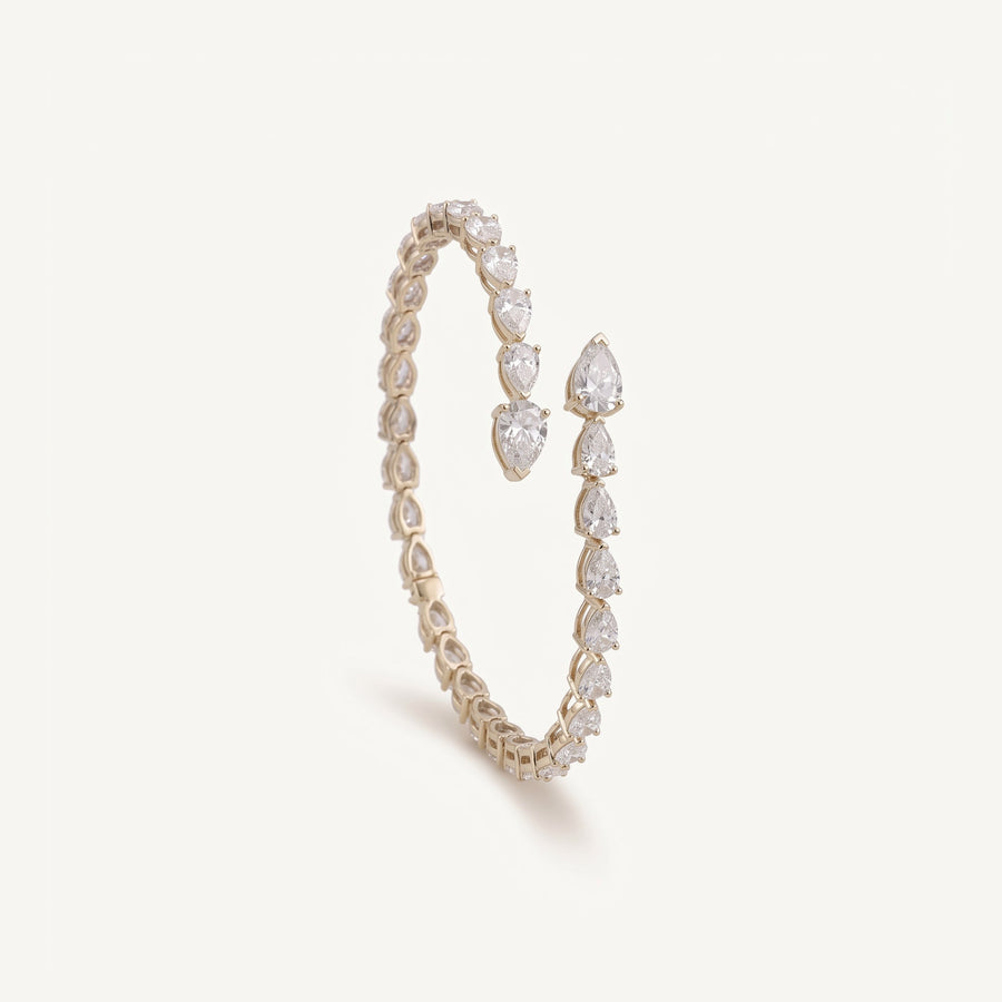 Leah's Open Bangle pear diamond open bangle in 14k gold