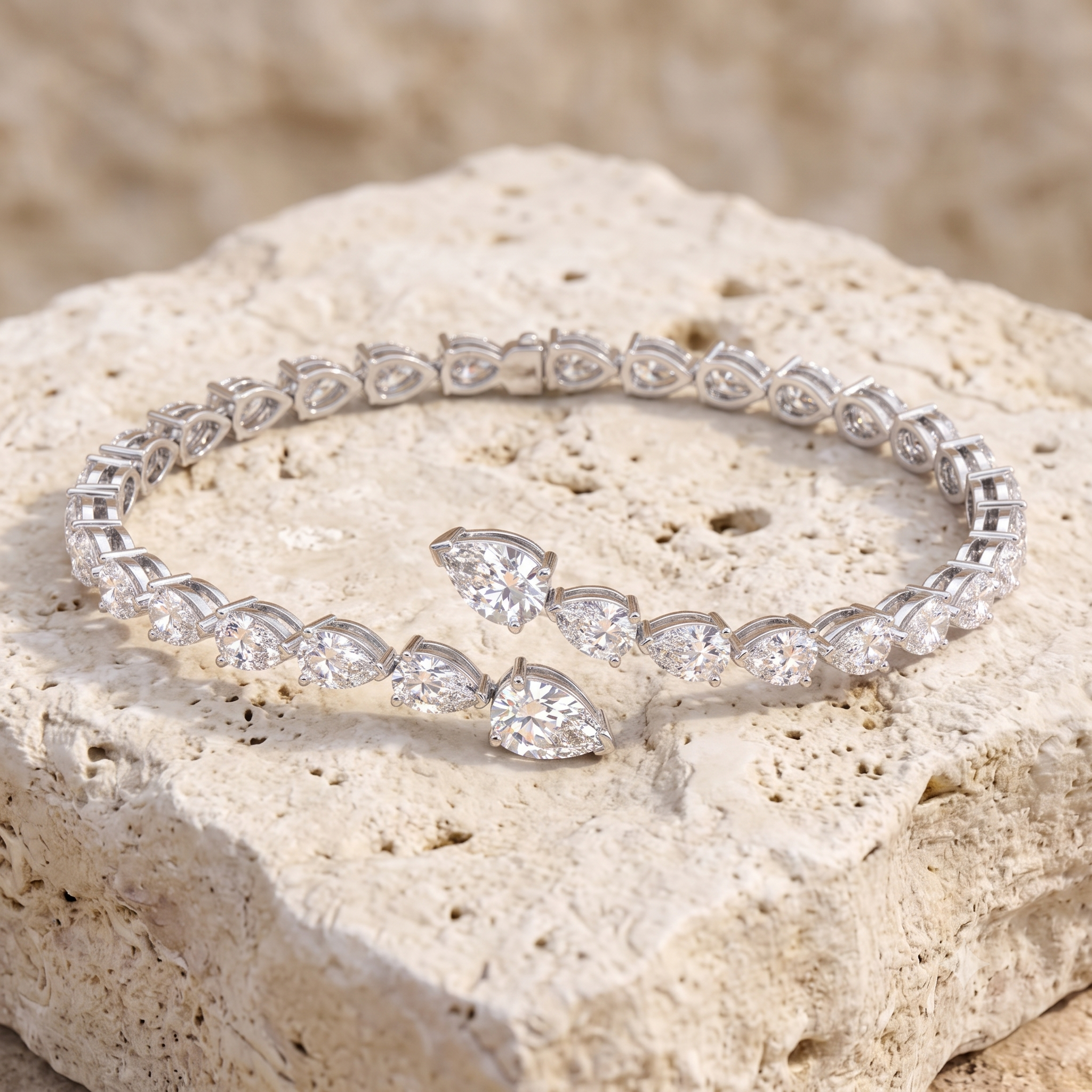 Leah's Bangle on Jerusalem stone in golden-hour light