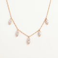 Floating Marquise Diamond Necklace in 14k yellow gold, five marquise-cut lab-grown diamonds on a fine cable chain