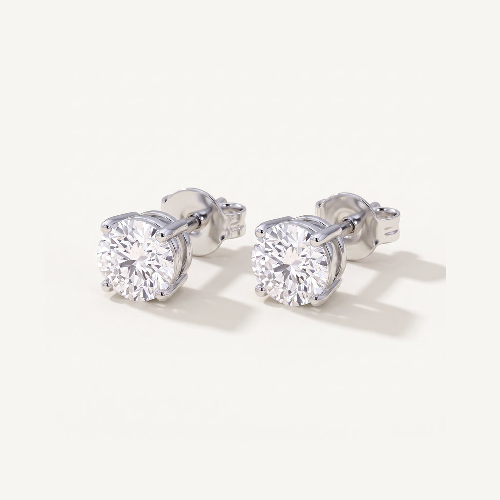 Sarah's Light round brilliant diamond solitaire studs