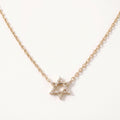 The Magen David Necklace baguette diamond Star of David pendant in 14k gold