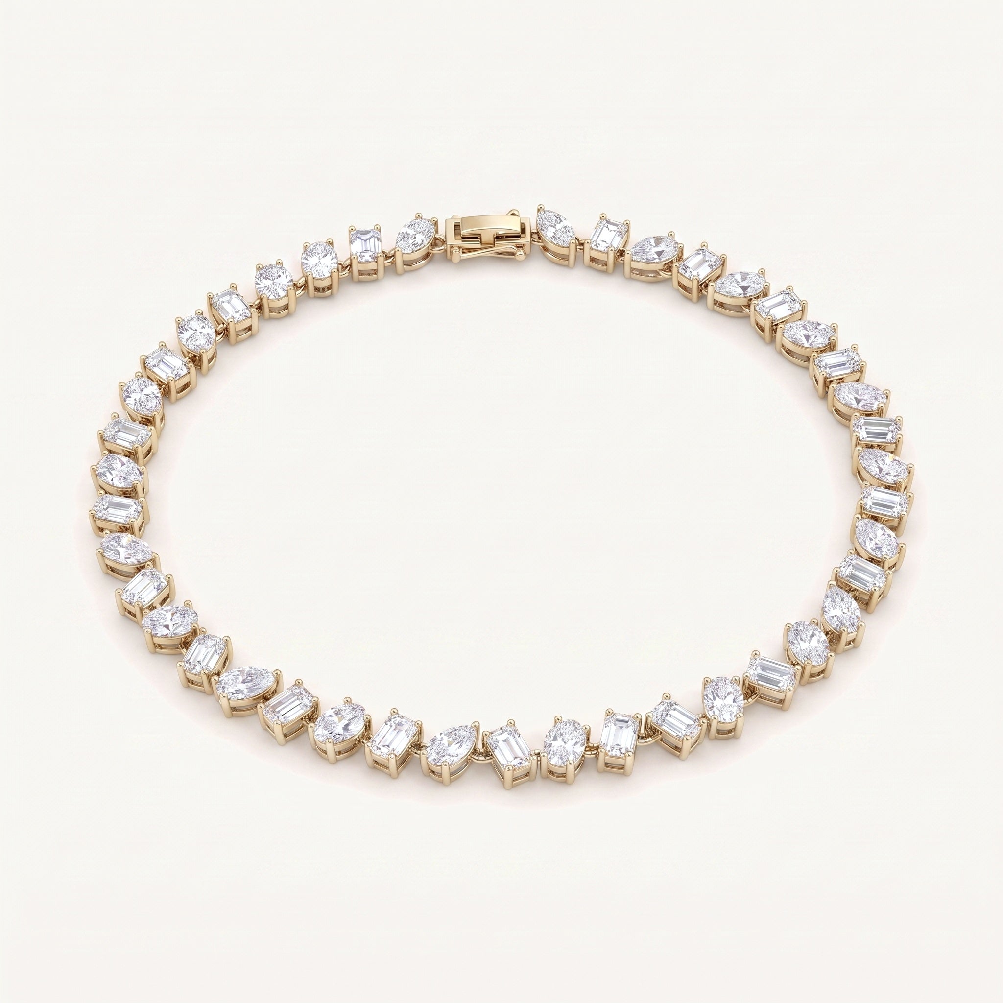 The Emora Tennis Bracelet mixed-cut diamond line bracelet, full view